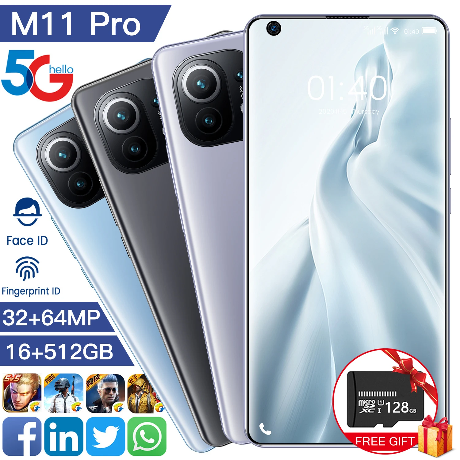Xiaomi-tel&eacute;fono inteligente M11 Pro versi&oacute;n Global, Smartphone de 7,3 pulgadas, 16G, 512G, 5G, c&aacute;mara de 48MP, 6800mAh, Tarjeta SIM Dual, Google, GPS, WiFi-4
