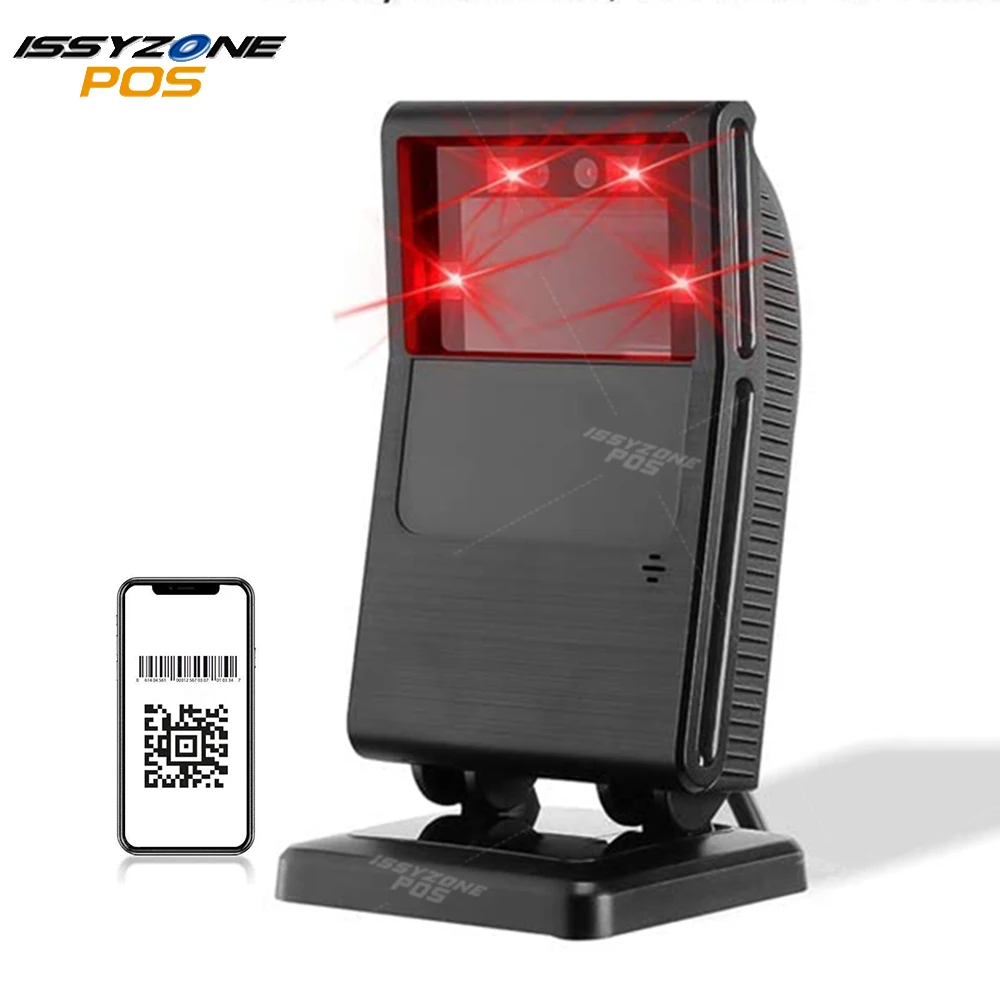 

ISSYZONEPOS 1D 2D QR Barcode Scanner ITF-14 Code Data Matrix Reader Automatic USB Wired Scanner 1200 Times/Second Scanning