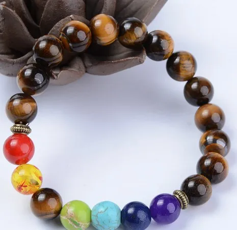 8 мм 3hfg2 черный камень вулканическая лава браслет эластичный желтый тигровый глаз