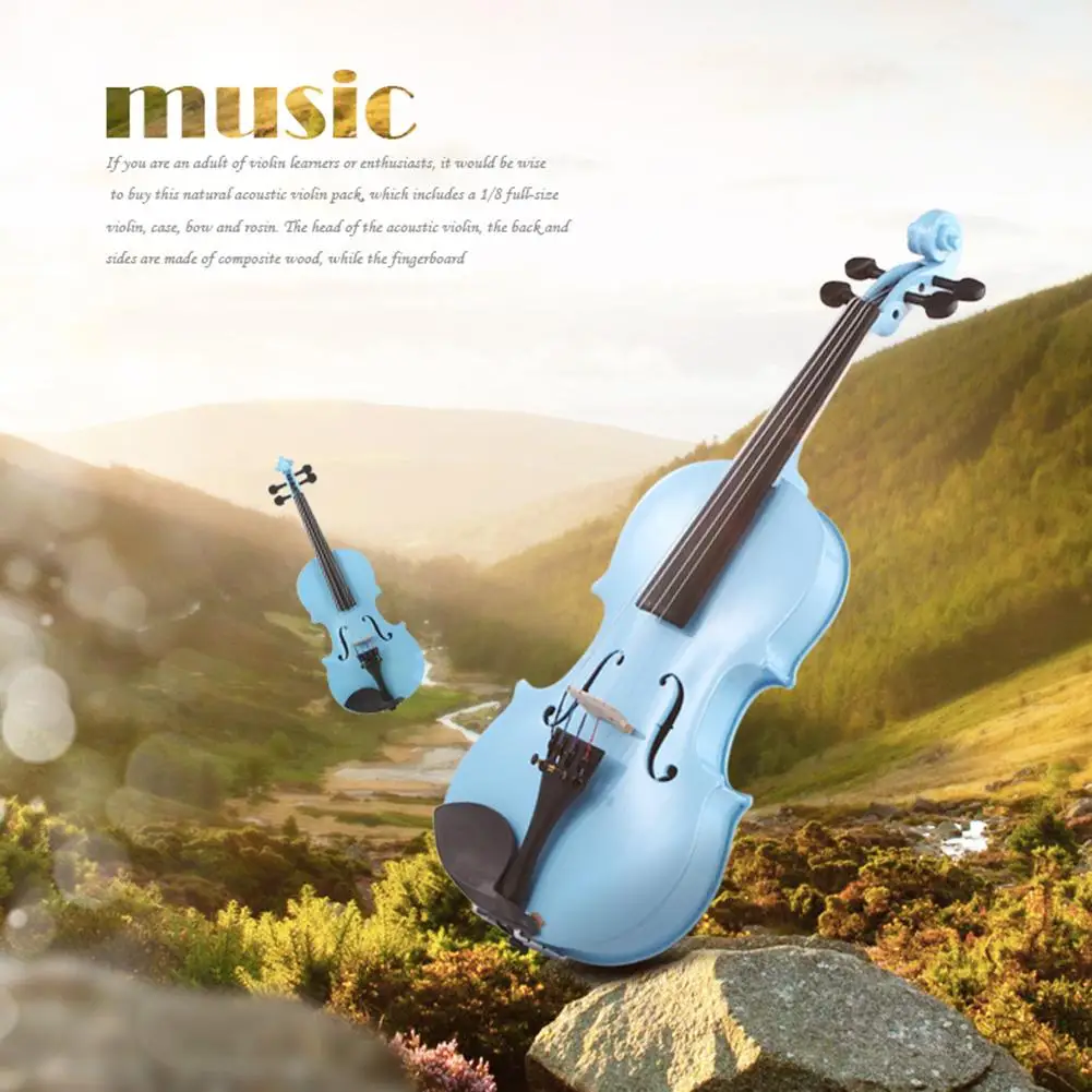 hot sale violin set skillful manufacture splint bright acoustic violin fiddle wrosin case bow muffler exerciser set free global shipping
