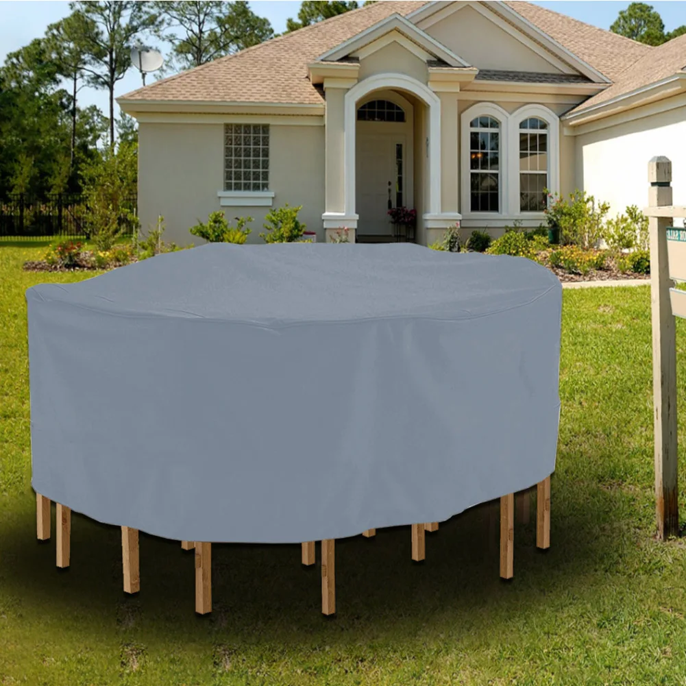 

Round Furniture Table Cover Waterproof 210D Oxford Fabric Outdoor Dust Cover E7