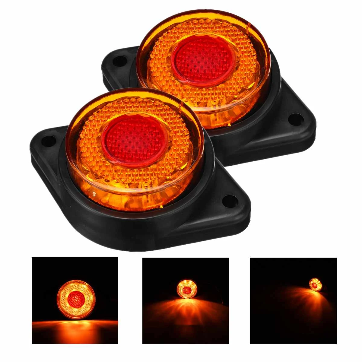 

2pcs 24V 12 Led Car Truck Side Marker Lights Signal Lamp Side Light Tail Light Trailer Bus Boat Lorry Caravan