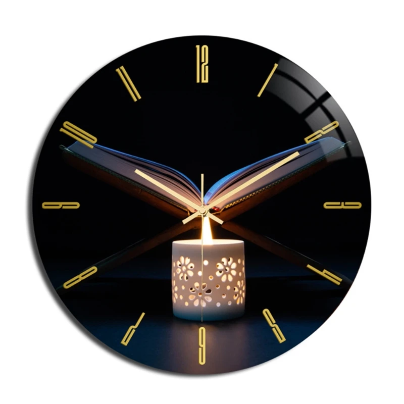 

Q0KF Round Muslim Style Wall Clock DIY Simple Design Wall Hanging Watch for Home