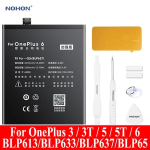 Аккумулятор Nohon для OnePlus 6 3T 5 5T 1 + 3 BLP613 A3001 BLP633 1 + 3T A3010 BLP637 1 + 5 A5001 1 + 5T A5010 BLP657 1 + 6 A6000
