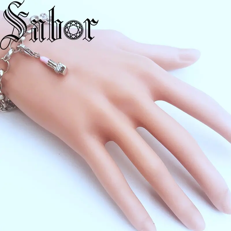 Подвеска Шарм розовая помада модное ювелирное изделие трендовый подлинный