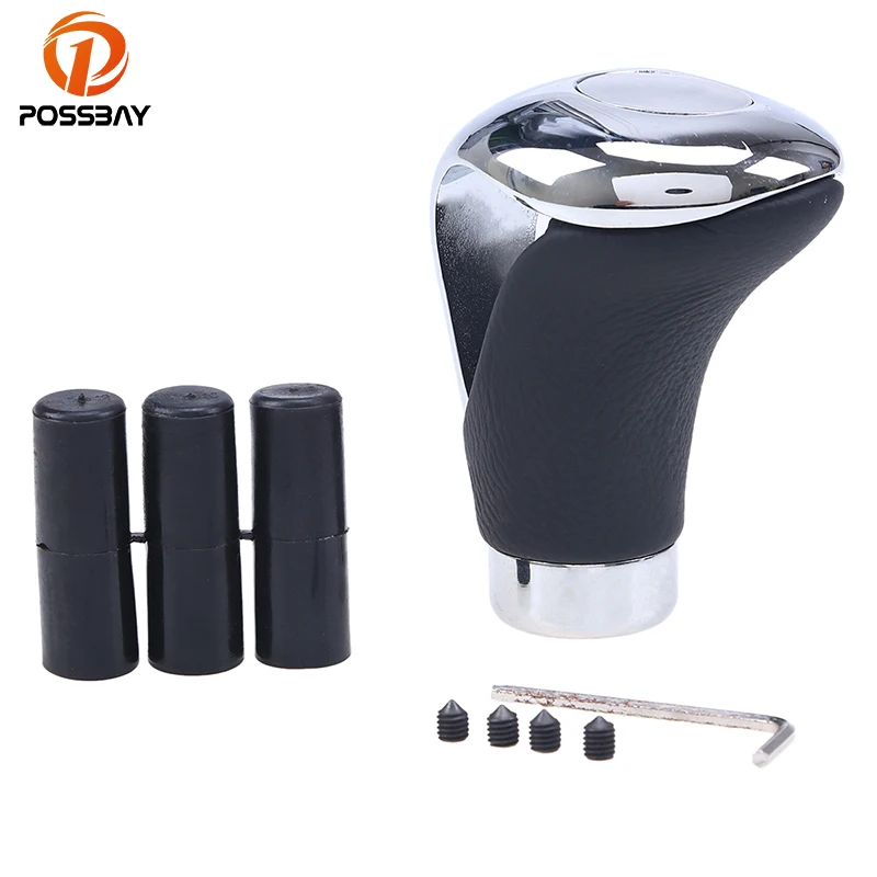 Кожаный хромированный ручной рычаг переключения передач POSSBAY для автомобиля SUV в