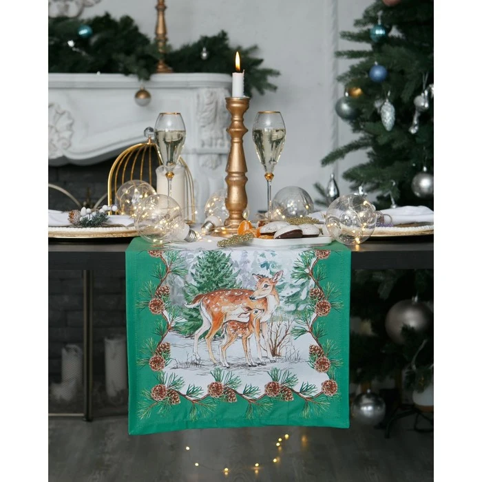 Дорожка на стол Этель: Новогодний лес 40 × 147 см 100 % хлопок саржа 190 г/м²