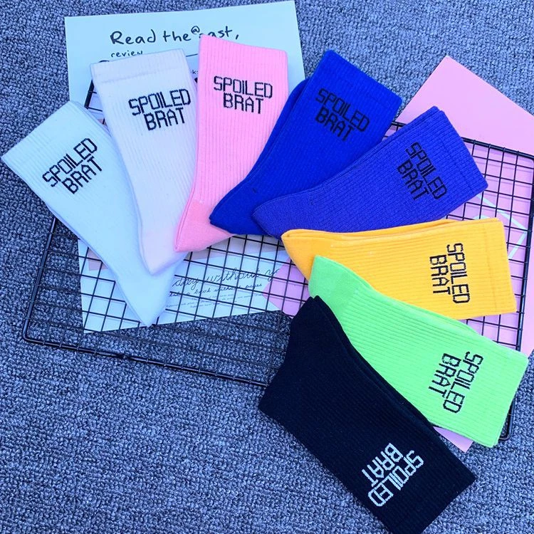 Носки унисекс CHAOZHU яркие цвета неоновые темно-синие фиолетовые белые желтые 8