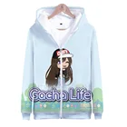 Толстовки Gacha Life на молнии для мальчиков и девочек, модная Милая толстовка с 3D принтом, пальто с длинным рукавом glife, детская одежда большого размера с капюшоном