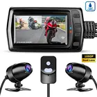 Камера WonVon MT011 для мотоцикла, 1080P, Wi-Fi, видеорегистратор с двумя объективами, GPS, g-сенсор, циклическая запись, водонепроницаемая