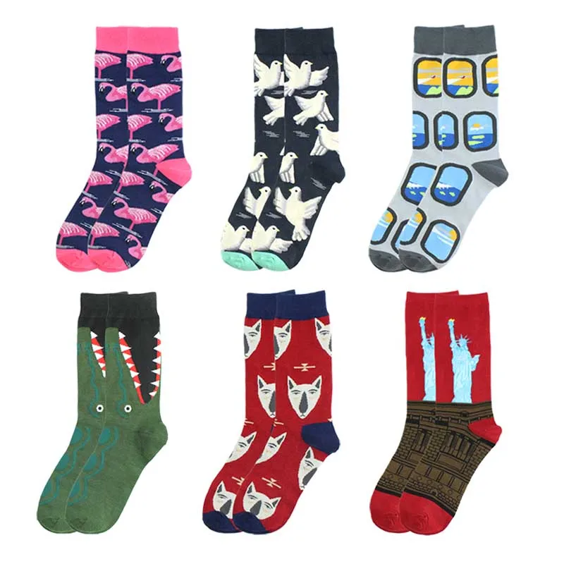 Смешные мужские носки с масляной росписью уличные для женщин в стиле хип хоп