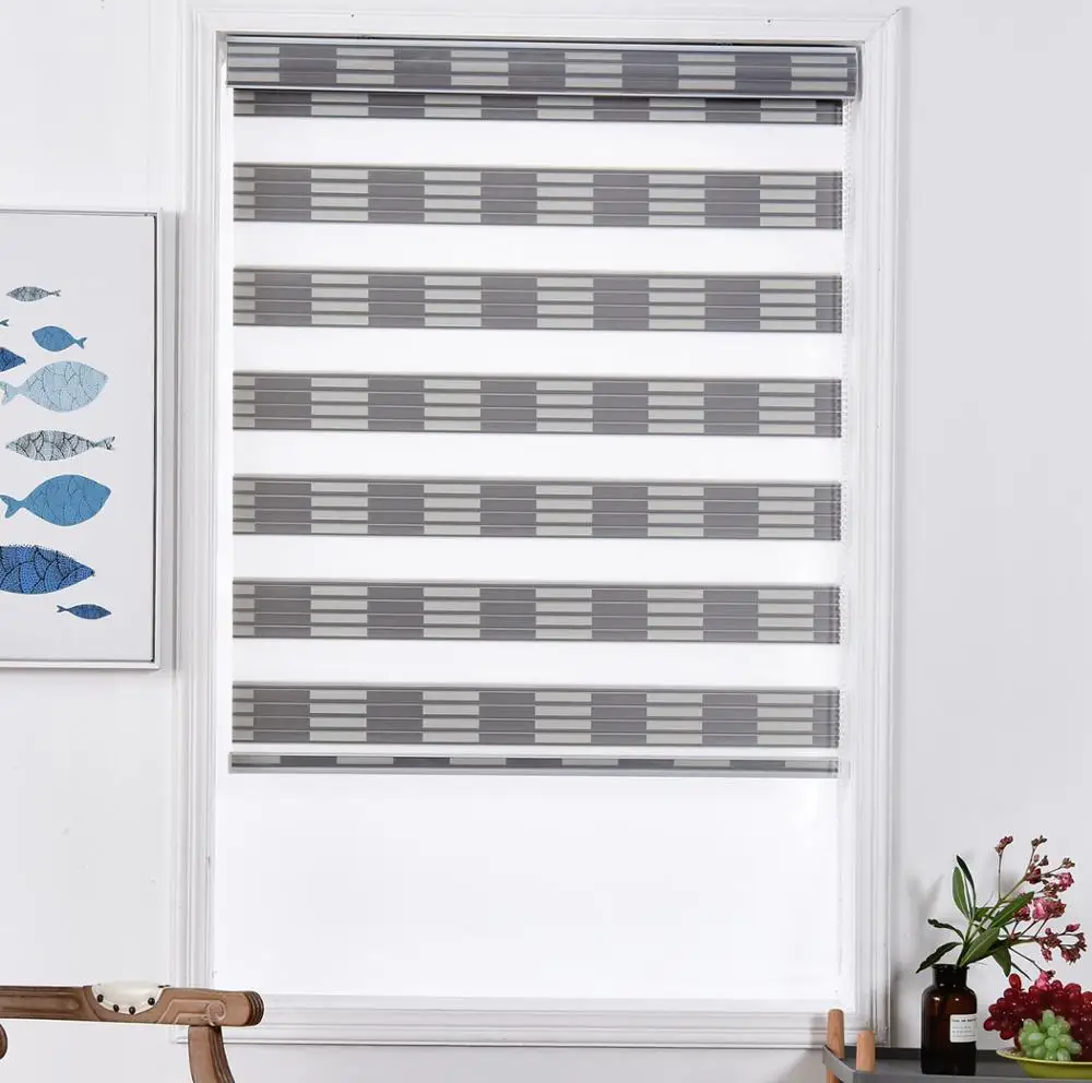 

Manual Blackout Shade Customized price motorized modern roll day and night zebra blinds for window