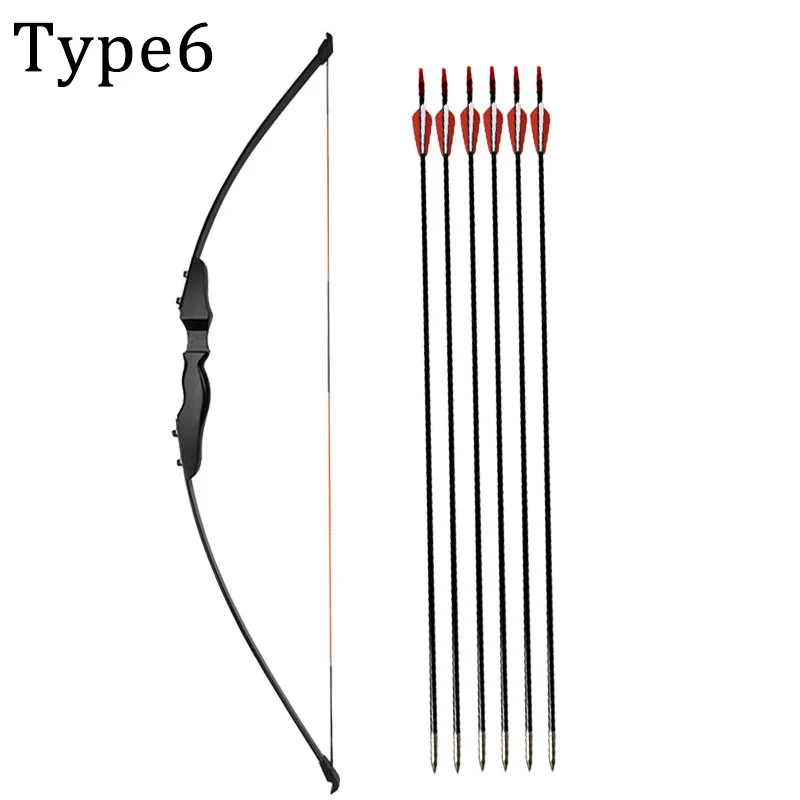 Type6(Bow and Arrow) 40lbs прямой лук 5" Молодежный Начинающий тренировочный Рекурсивный лук 31,5" Стекловолоконный набор стрел для охоты стрельбы из лука - Цвет: Type6(Bow and Arrow)
