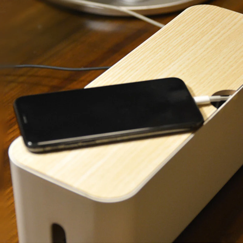 Pаспродажа Кабельный ящик для хранения Мощность прокладки провода чехол против пыли Зарядное устройство гнездо организатор ящик Безопасность Настол...