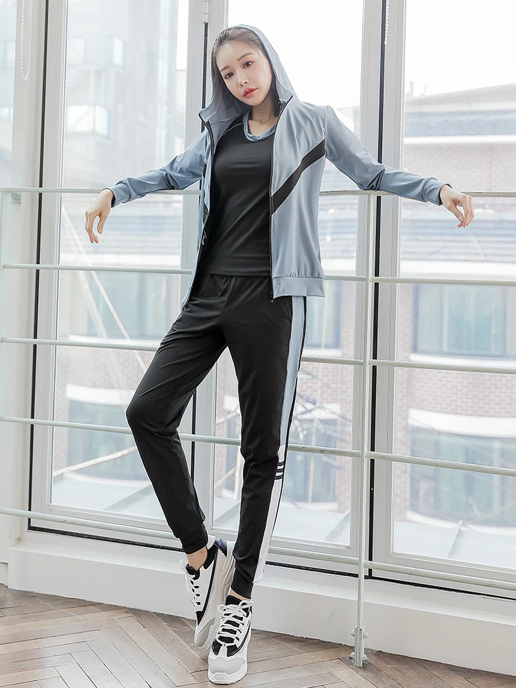 Брендовый Женский фитнес-набор 4 в 1 набор для йоги черный бюстгальтер штаны