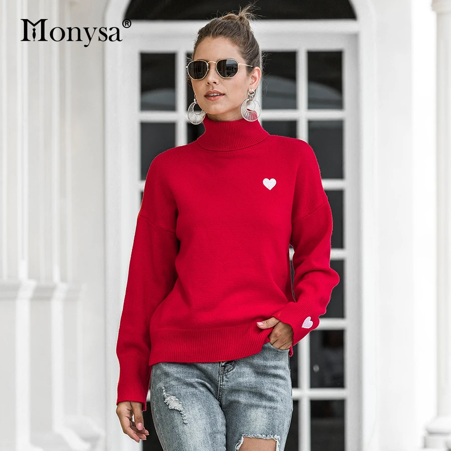 Женский трикотажный свитер с длинным рукавом воротником-хомутом | Женская одежда