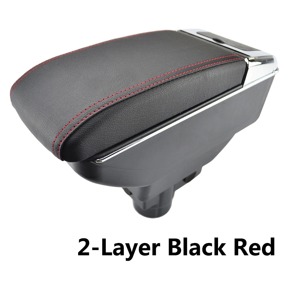 2-Layer Black Red Xukey центральный подлокотник для Opel Corsa D 2006- консольный центр черный ящик для хранения автомобиля для укладки пепельницы Vauxhall - Название цвета: 2-Layer Black Red