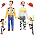 Детский костюм Вуди на Хэллоуин, костюм Вуди для ролевых игр, ковбойский костюм TS4 для девочек на день рождения, Необычные Комбинезоны для косплея с сумкой в виде шапки