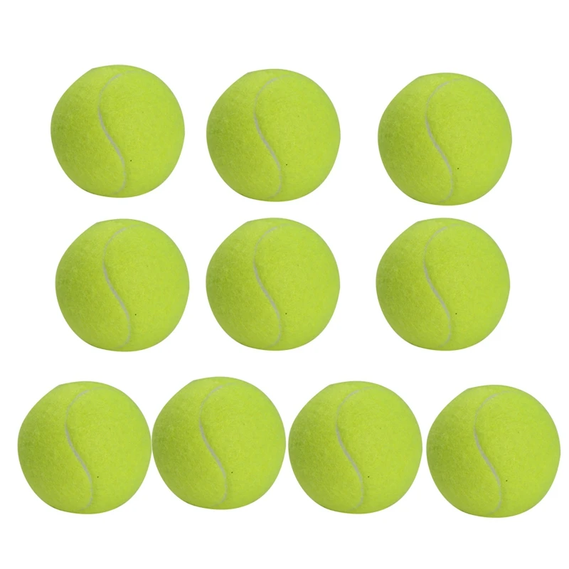 

ELOS-10Pcs Tennis Ball Wear-Resistant High Elasticity Durable Training Ball 64mm Beginners Practice Tennis Ball for Club