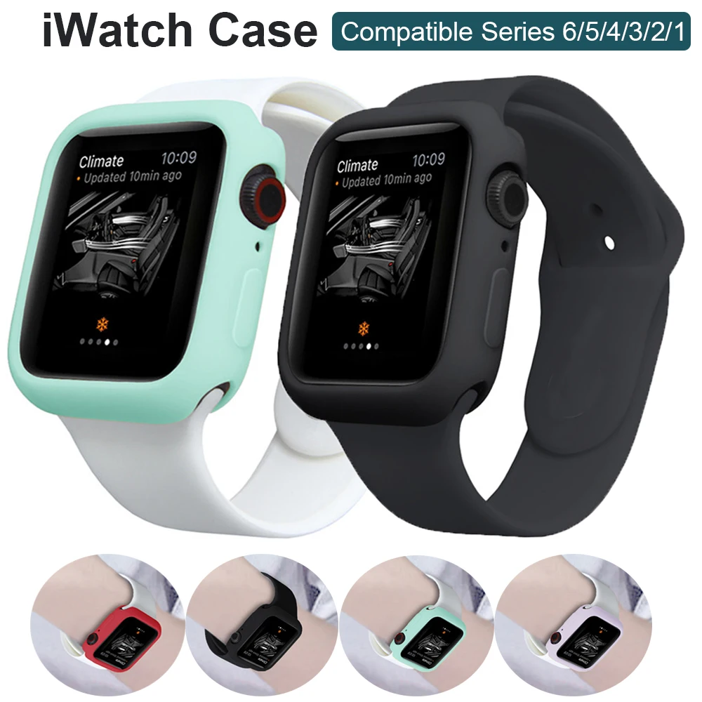 Cover For Apple Watch case 44mm 40mm 38mm 42mm bumper Screen Protector Scratch Shockproof Accessories iwatch series 6 SE 5 4 3 2