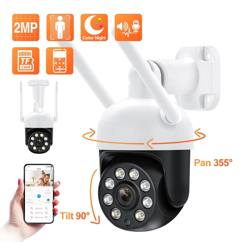 

Techage 1080P PTZ WiFi IP Camera Outdoor Wireless Video Surveillance Security Camera Smart AI Human Detection Color Night Vision
