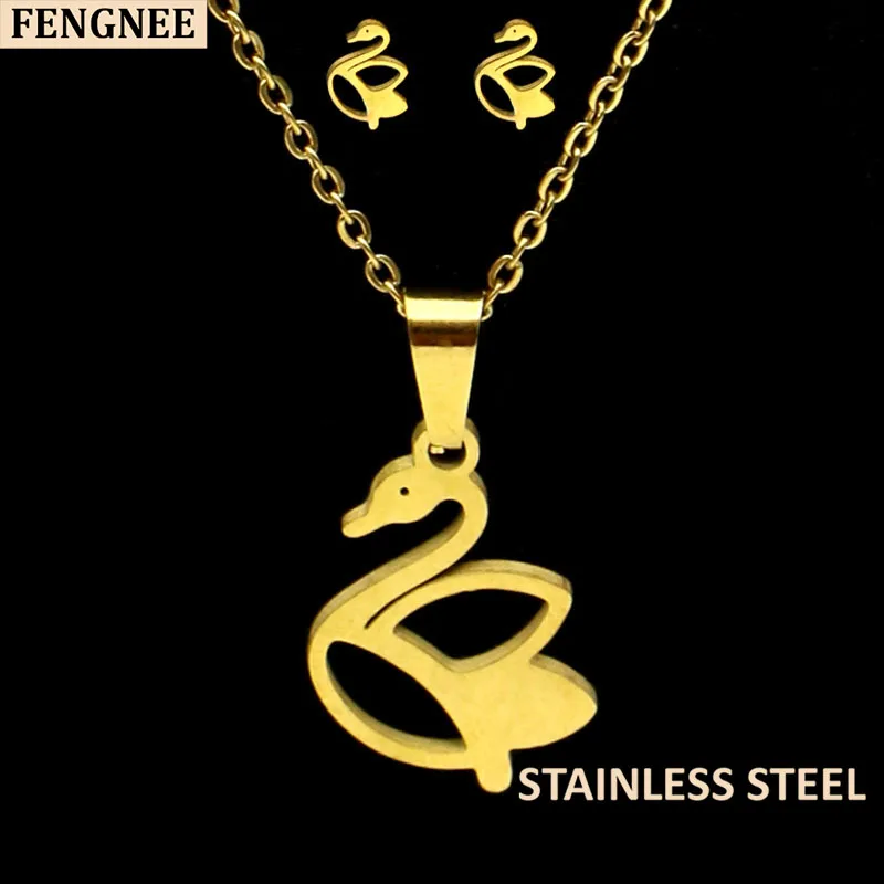 Женский комплект из колье и серёг нержавеющей стали|Ювелирные наборы| |