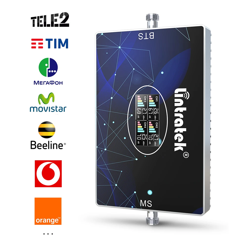 Lintratek репитер gsm 2g 3g 4g новый усилитель 900 1800 2100 LTE800 mhz сотовый сигнала 70 дБ