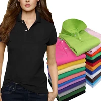new summer pure cotton solid polo women shirt slim short sleeve polo shirt women casual shirts clothing tops s 4xl 813