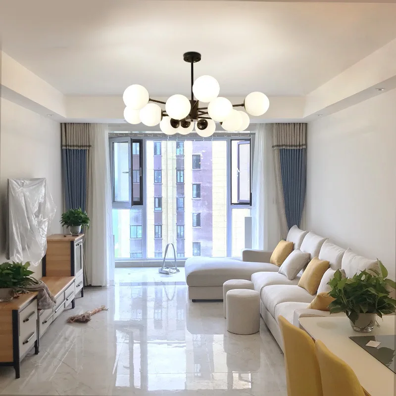 Светодиодный Nordic персонализированные Волшебные фасоли Стекло Люстра Творческий