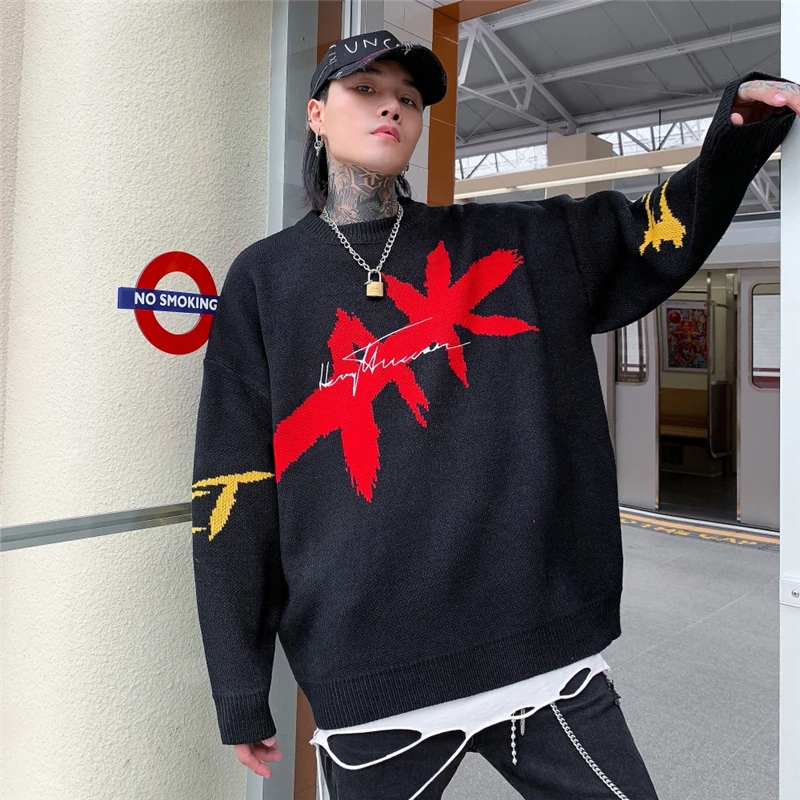 Мужские черные пуловеры оверсайз|Джемперы| |