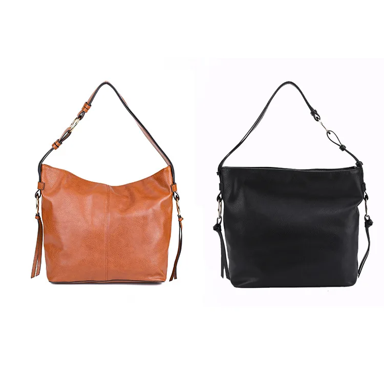 

Retro Underarm Bag Large Capacity Genuine Leather PU Shoulder Diagonal Female Bag