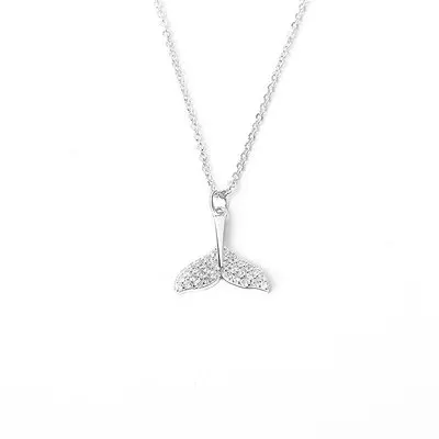 

Fishbone Necklace For Women's Beautiful Diamond Mermaid Tail Clavicle Chain Online Celebrity Explosions Jewelry Fashion Necklace