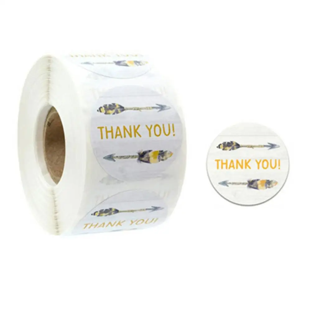500 шт/рулон Цветочная наклейка спасибо Праздничные свадебные украшения наклейки
