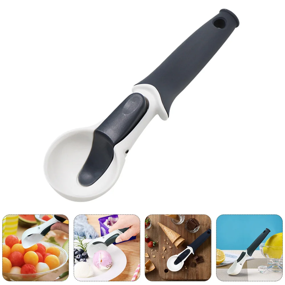 

1Pc Ice Scoop Durable Fruit Baller Spoon Scoop (White Black)