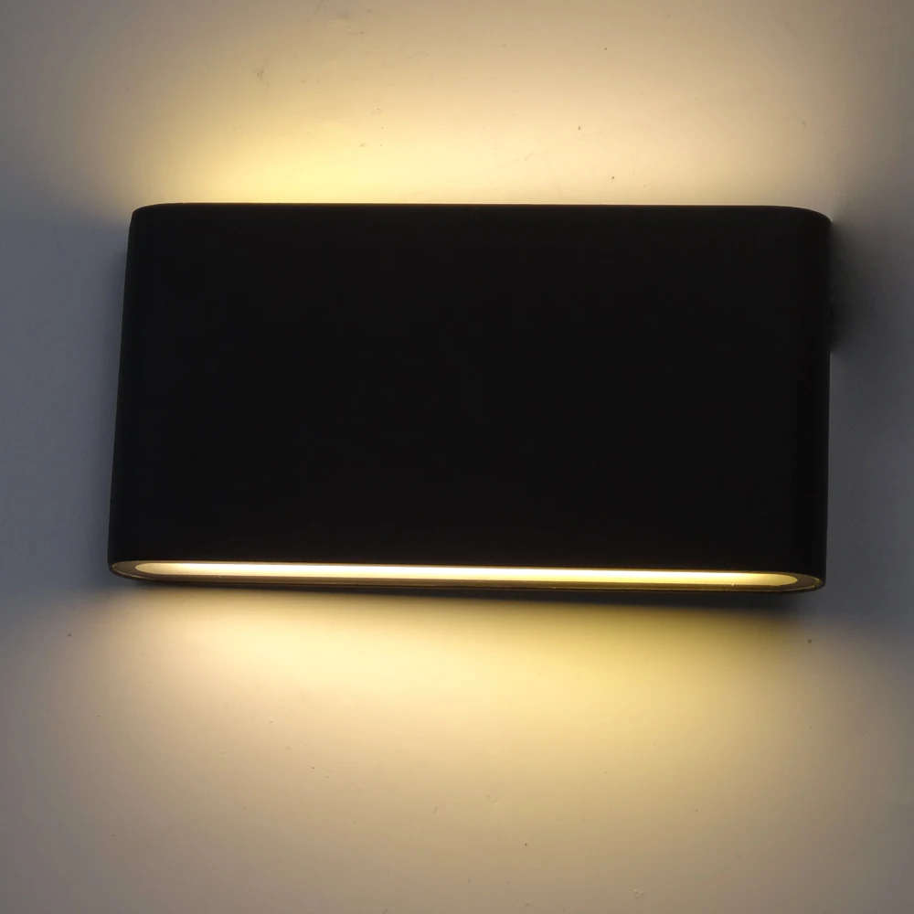 Наружный настенный черный алюминиевый светильник BECOSTAR вверх и вниз 6 Вт наружный