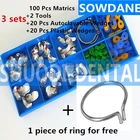 3 комплекта из 100 шт.компл. с 20 резиновыми эластичными клинами и 20 пластиковыми клиновидными секционными контурными матрицами