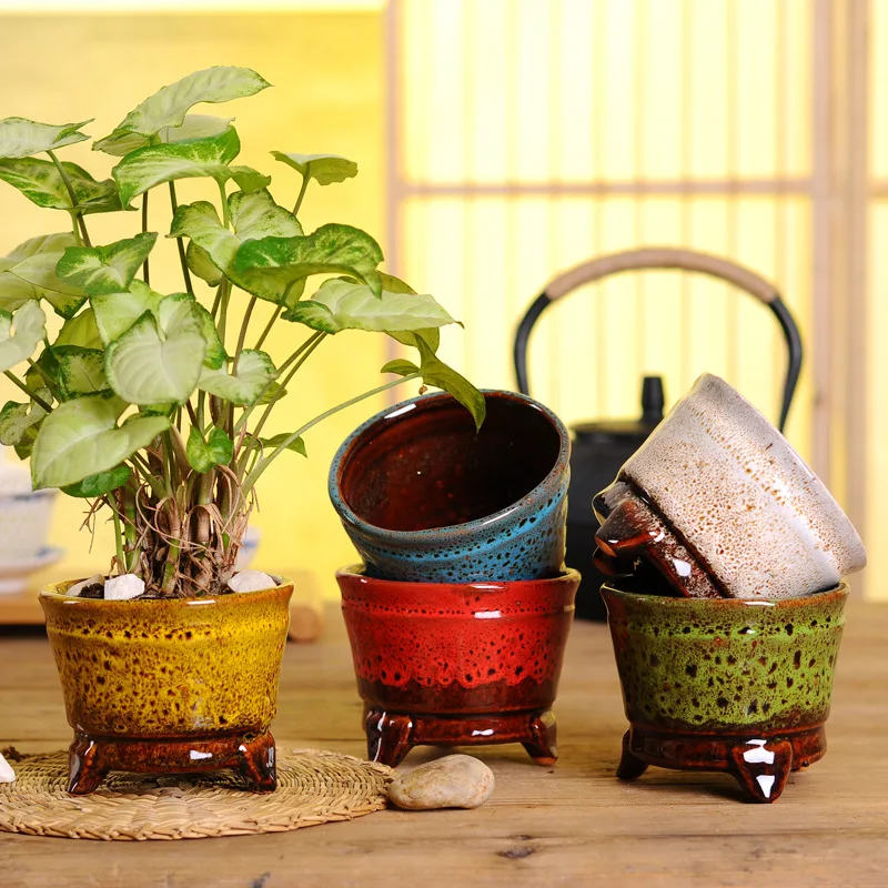 

High-temperature ceramic flowerpot succulent plant flowerpot changing kiln and sticking office desktop succulent flowerpot