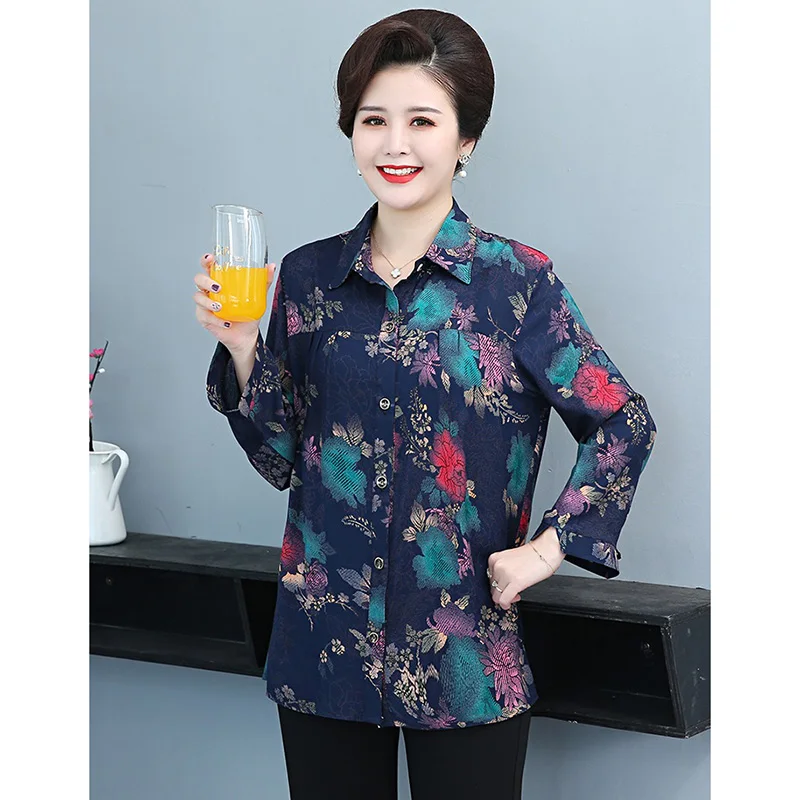 Рубашки для женщин среднего и пожилого возраста большие 7XL новинка 2020 весна осень