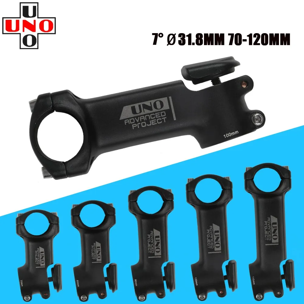 

UNO Bike Stem 7 Degree Square Stem with Cover 3D Forged Fork 28.6x31.8mm 70/80/90/100/110/120mm Mountain MTB Bicycle Kalloy