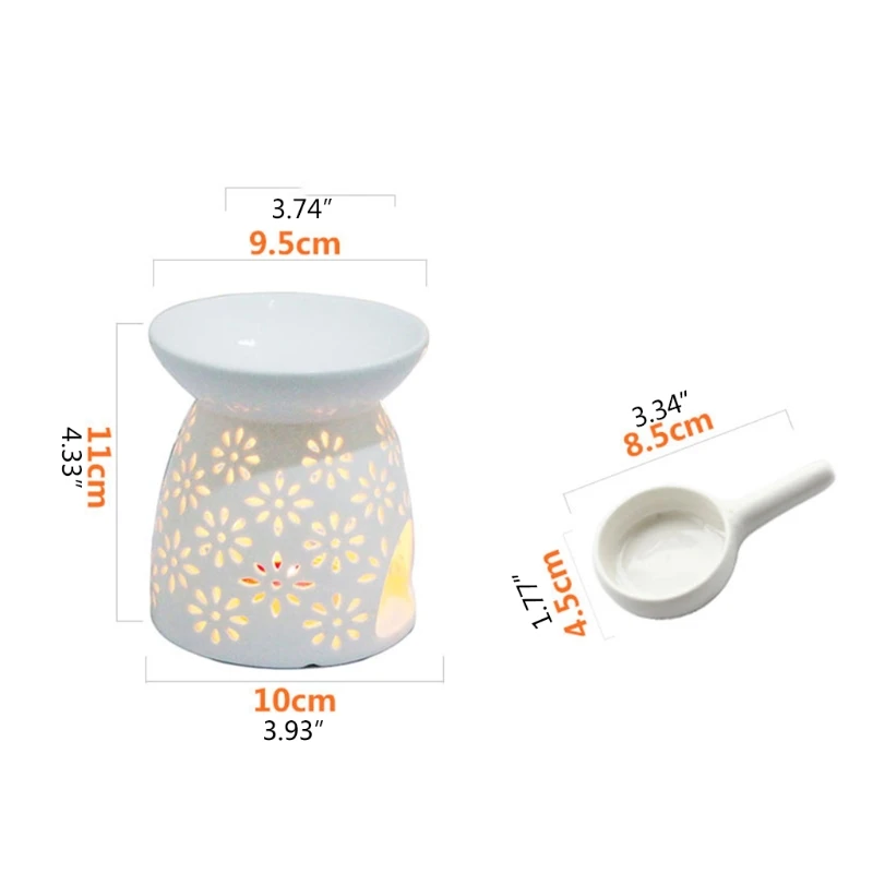 

Aromatic Oil Burner, Geometric Ceramic Essential Oil Candle Holder Wax Melt Burner Warmer Melter fragrance for Home Offi