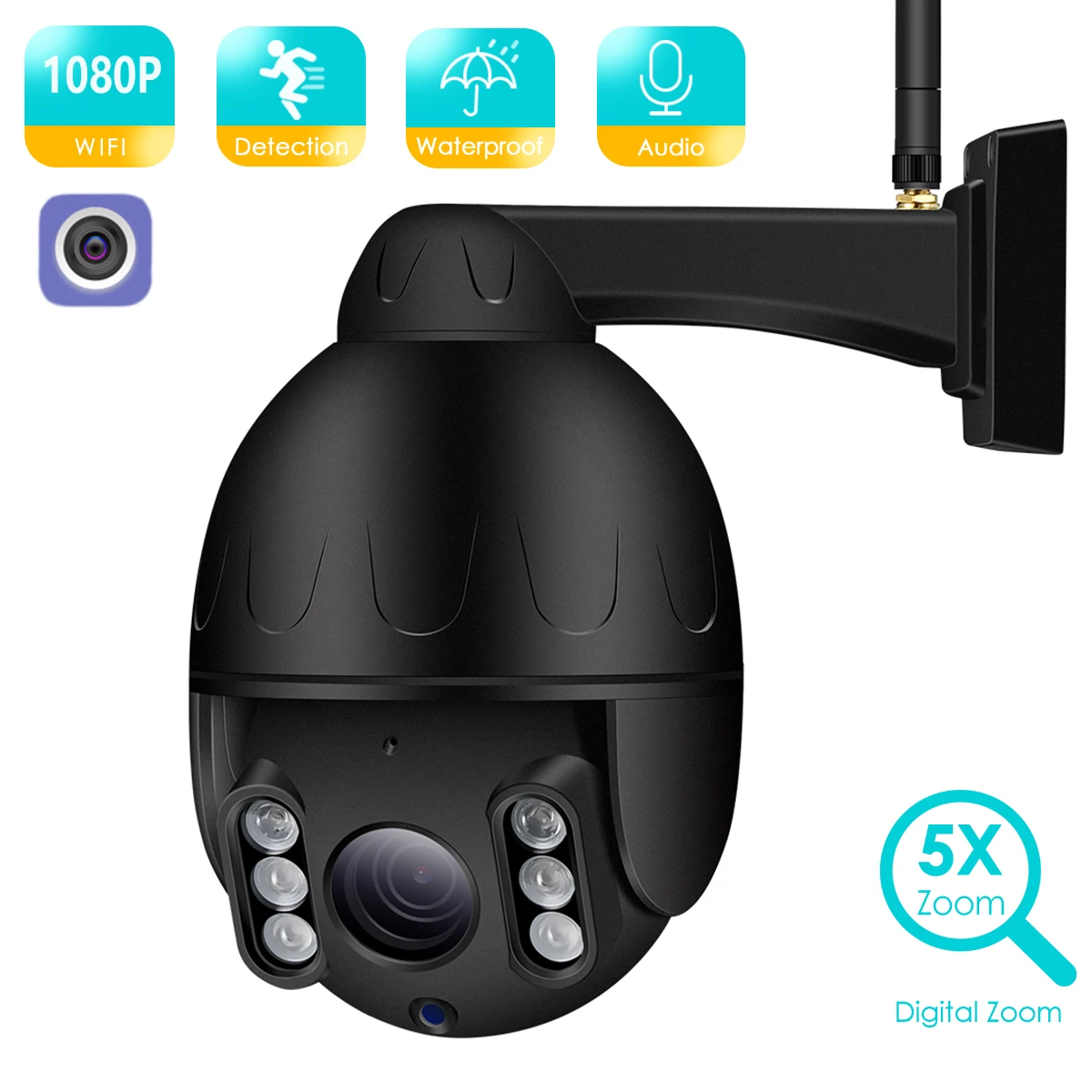 BESDER 1080P 5X зум камеры PTZ IP камера Wi-Fi Камера открытый Водонепроницаемый мини