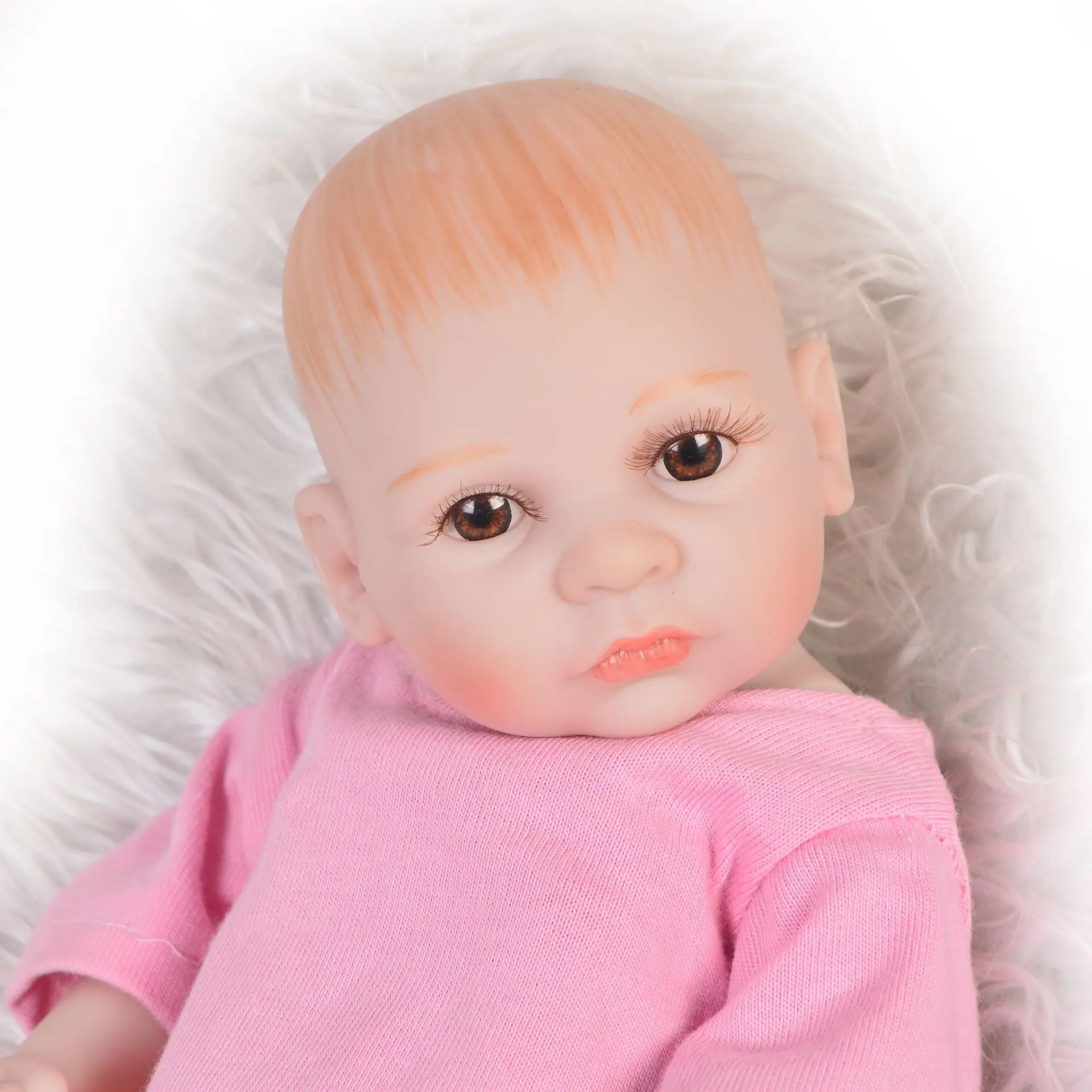 

27CM Reborn Doll Lifelike Pink Hat Girl Reborn Baby Silicone Dolls Pretend Toy Children Cute Birthday New Year Xmas Gift for Kid