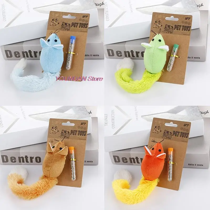 Плюшевая мышь игрушки для кошек имитация мышей с длинным хвостом кошачья мята