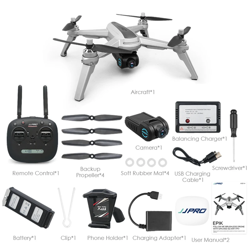 JJRC X5 5G-WIFI FPV Дрон с безщеточным двигателем и GPS-навигацией с камерой 2K RC Ультра-длительное время полета 30 км/ч 20 минут Quadcopter.