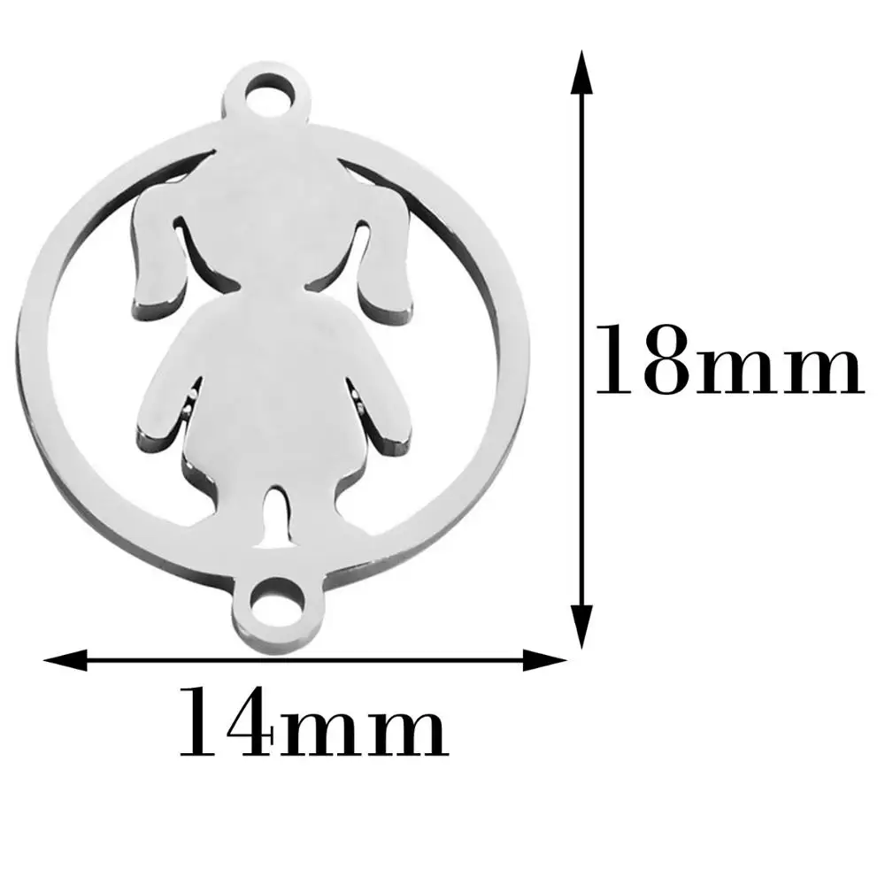 20 шт. женские браслеты с подвесками соединители из нержавеющей стали круглый