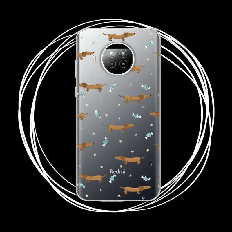 

Cartoons Dachshund Bulldog Phone Case Transparent for xiaomi redmi note 8 9 9s 11 10t lite pro