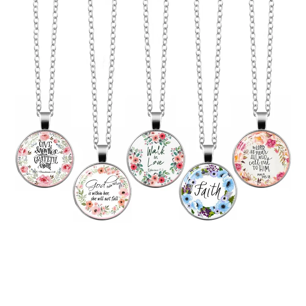 Новинка 2019 г. модное ожерелье с подвеской в виде библейских стихов надписей Walk In