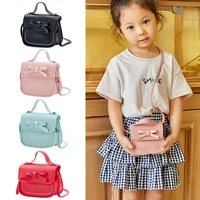new fashion handbag bowknot coin purses children baby girls messenger bags kids princess school fresh and cute shoulder bag