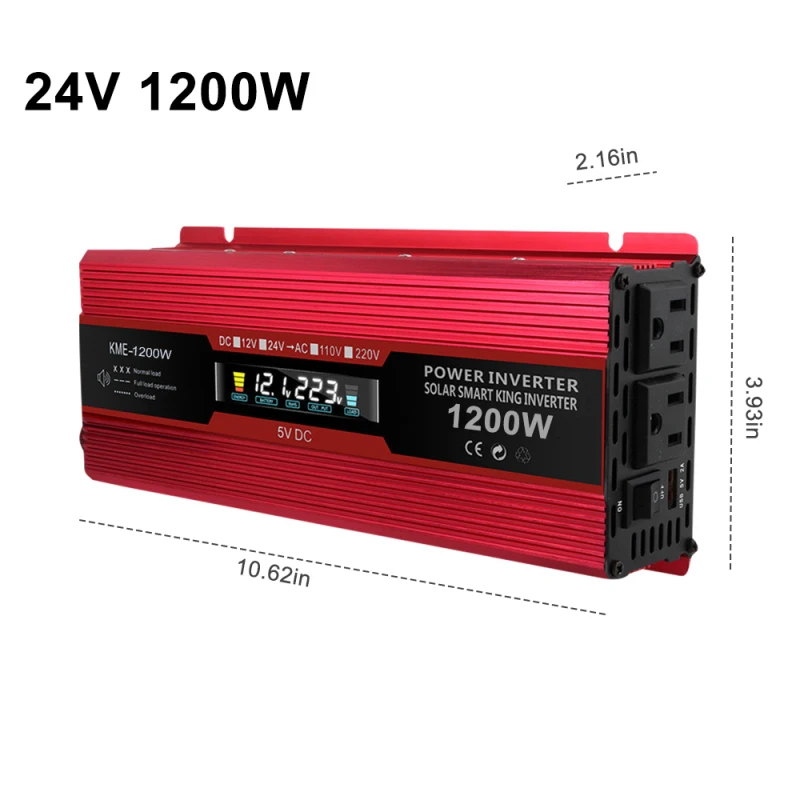 Умный автомобильный инвертор макс. 2000 Вт солнечный 12 В/24 В постоянного тока в 220