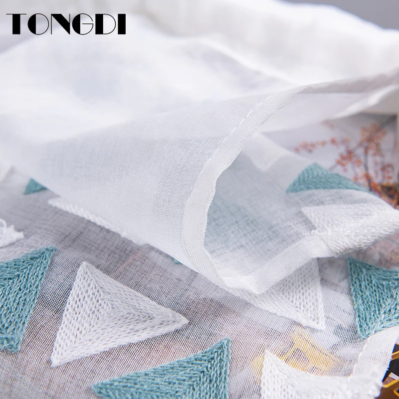 Домашние кухонные шторы TONGDI короткие яруса элегантные квадратные вышитые белые